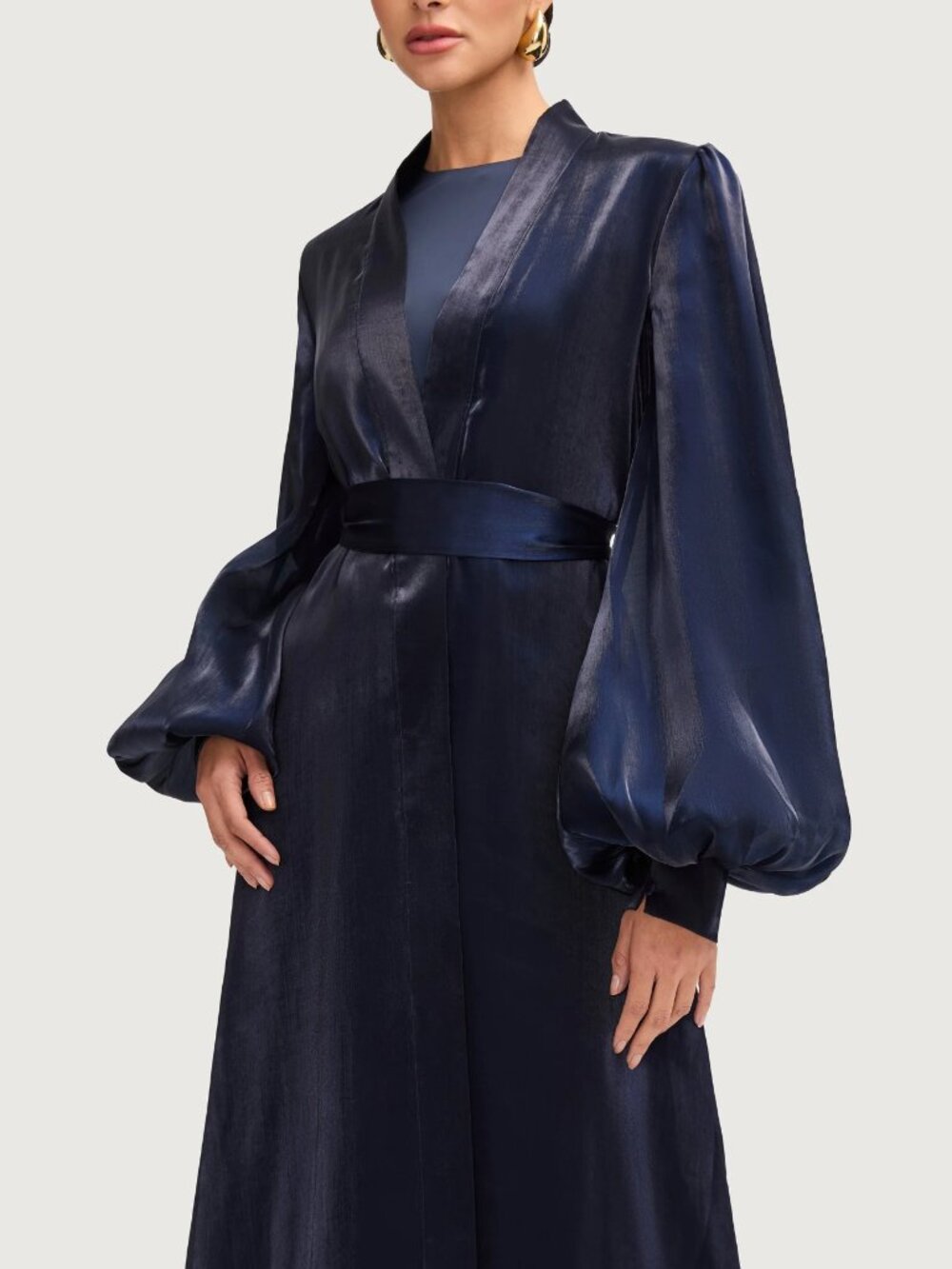 Safaa Two Piece Dress & Abaya Set - Twilight